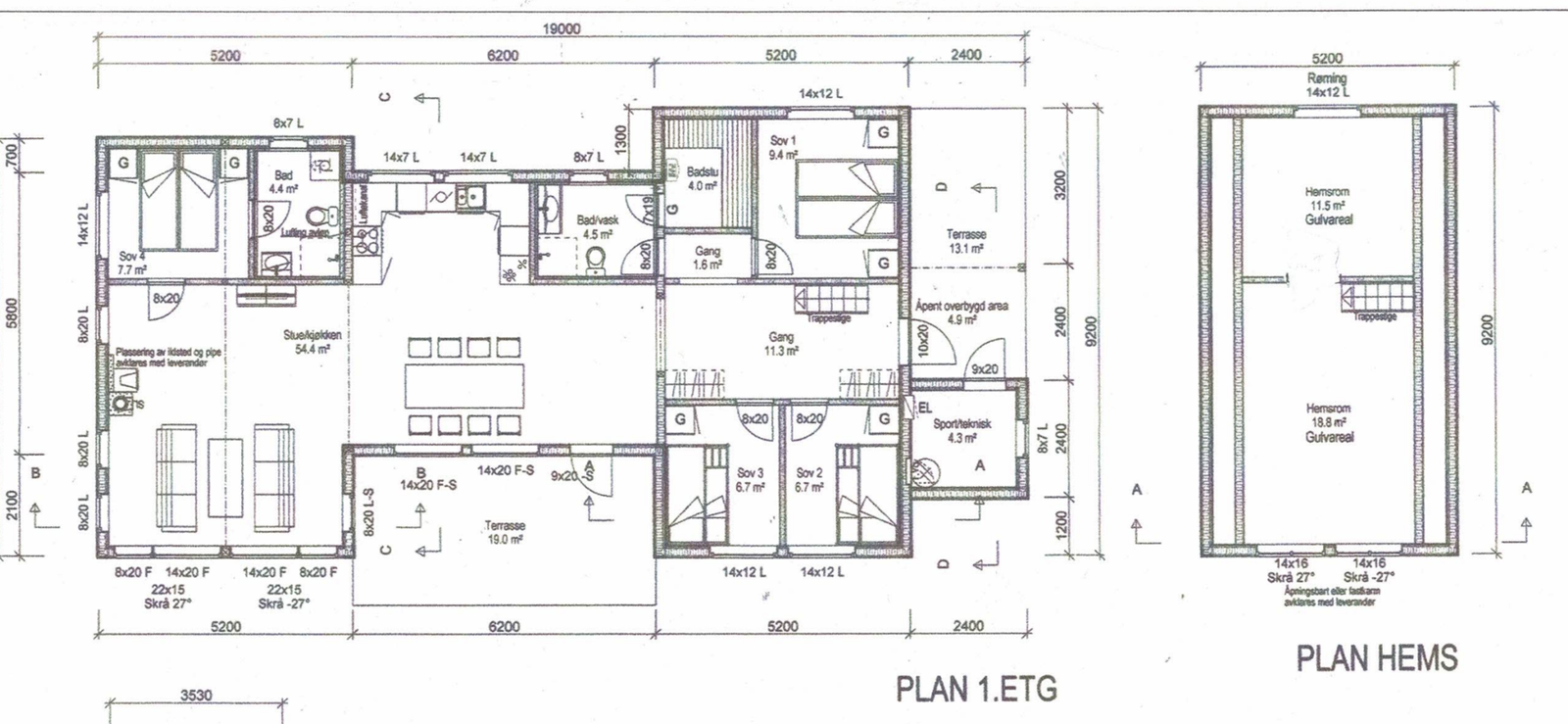 Byggetegning - Solberglia hytteområde 300! Galleribilde