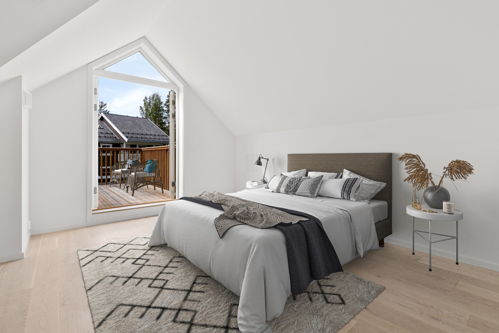 Stuen på luftet er byggemeldt som "loftstue" (Bildet er digitalt stylet) Galleribilde