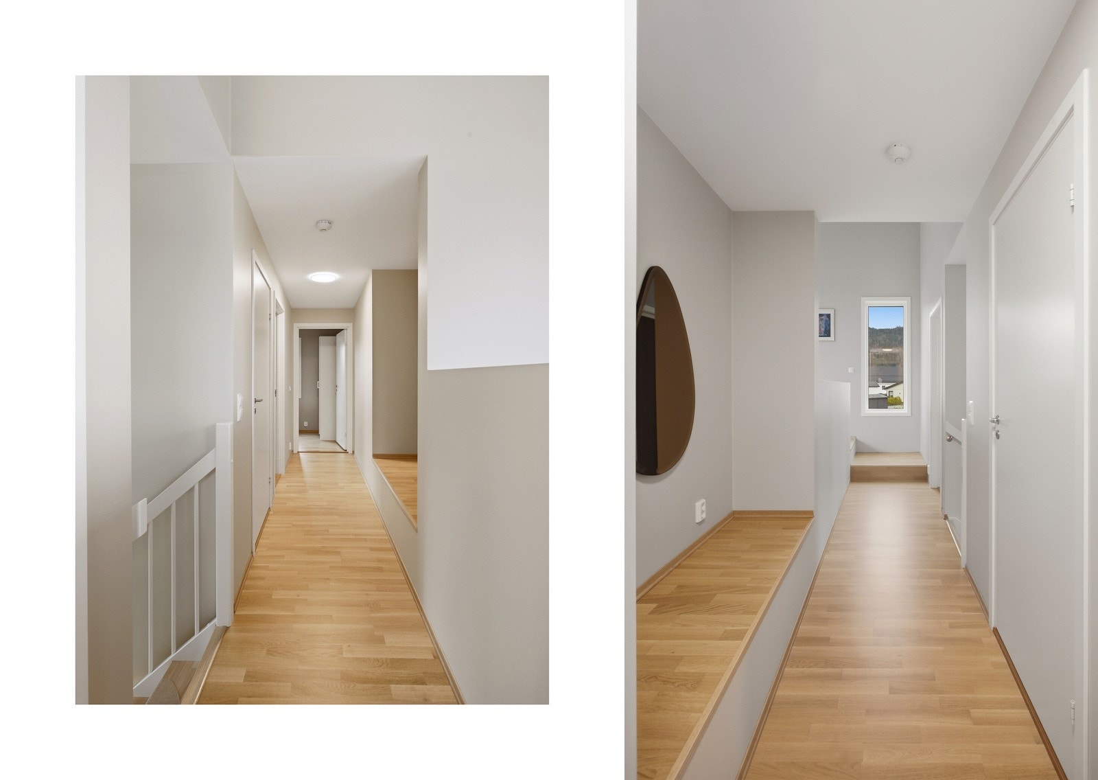 Boligen har familietilpasset romløsning med alle fire soverommene på samme plan. Galleribilde