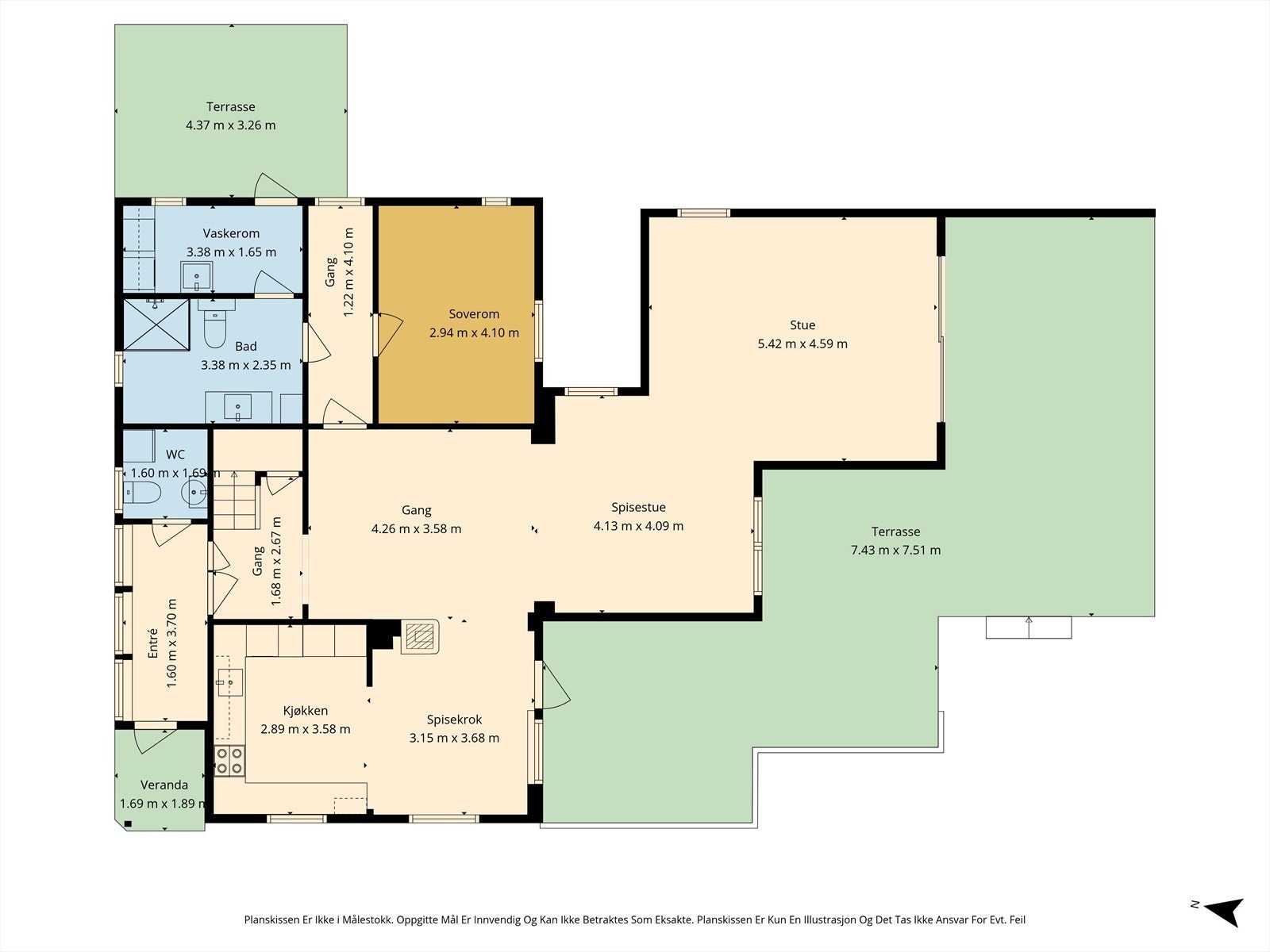 Plantegninge 1. etasje Galleribilde
