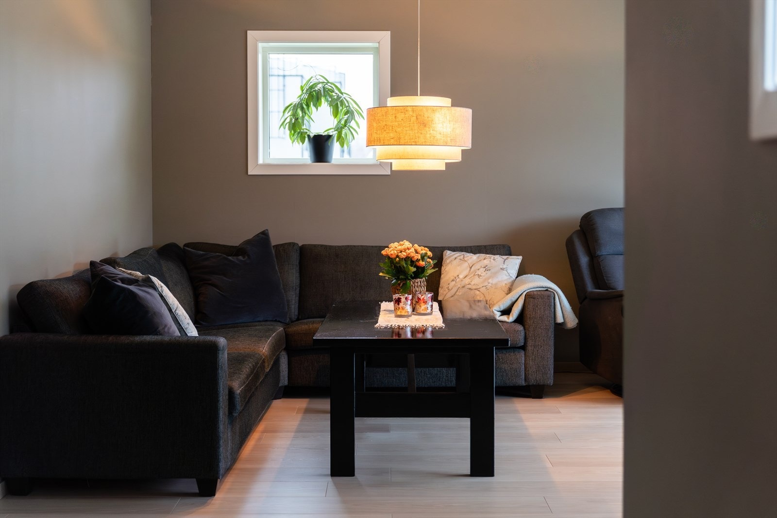 Stueområdet har en komfortabel sofakrok med plass til flere. Galleribilde