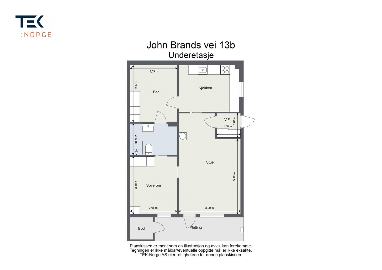 Plantegning underetasje. Galleribilde