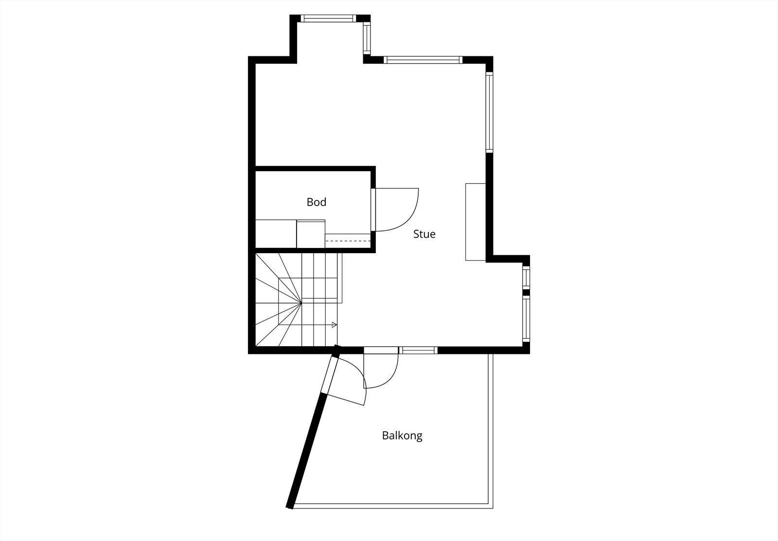 I øverste etasje finner man en flott loftstue, praktisk bod og utgang til den solrike takterrassen Galleribilde