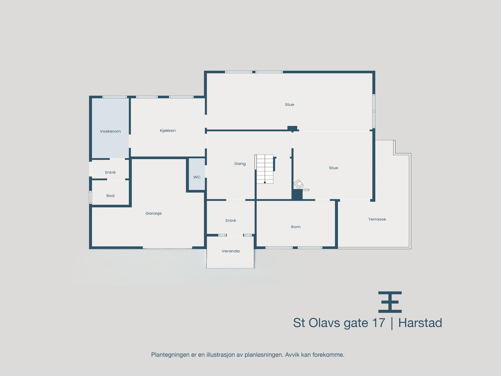 Plantegning 1. etasje Galleribilde