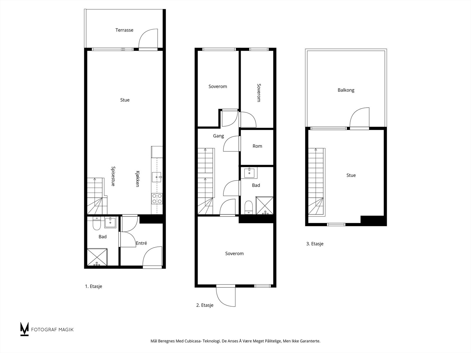 Plantegning over alle etasjene. Galleribilde
