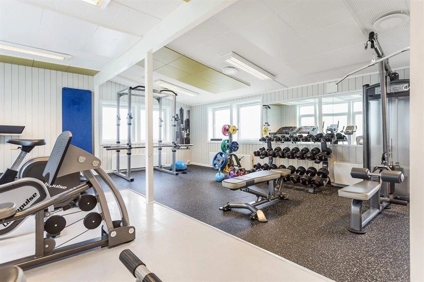 Borettslaget har et flott treningsrom for beboerne. Galleribilde