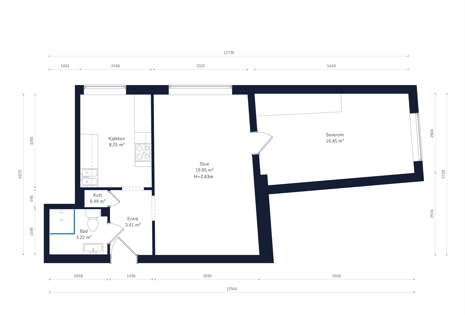 Planskisse 2. etasje Galleribilde