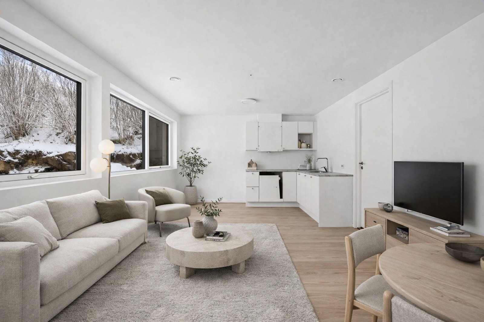 Digitalmøblert paraktikantdel. Galleribilde