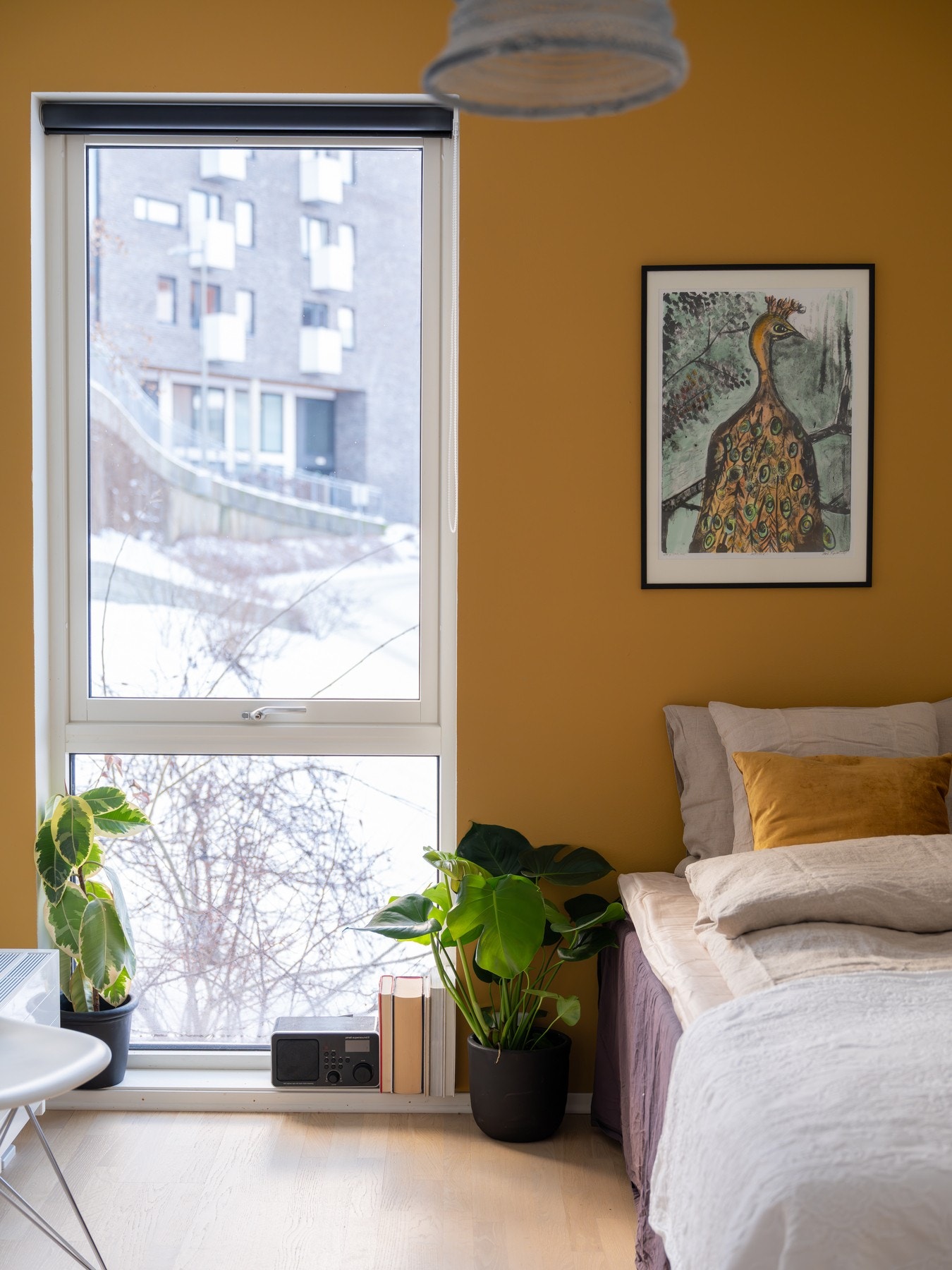 Her er det plass til seng, nattbord og skrivepult. Galleribilde