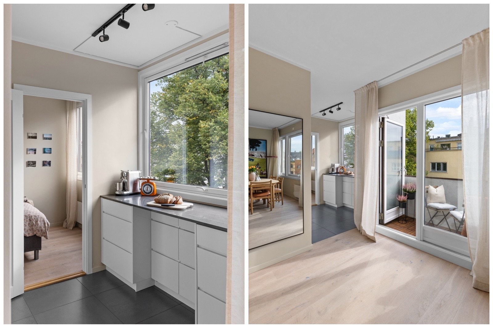 Leiligheten er malt i delikate farger. Galleribilde