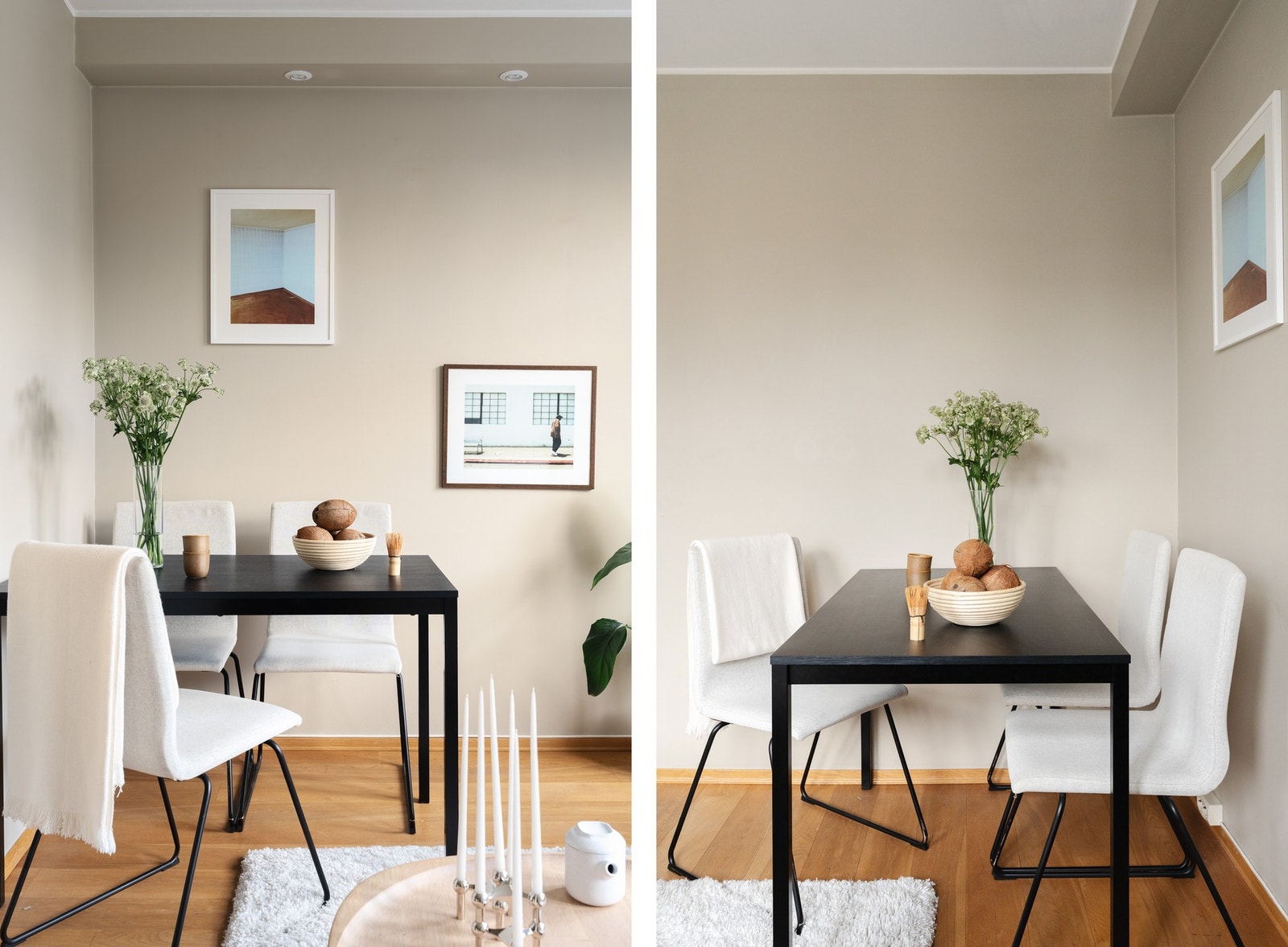 I stuen er det plass til både sofagruppe og et lite spisebord. Galleribilde