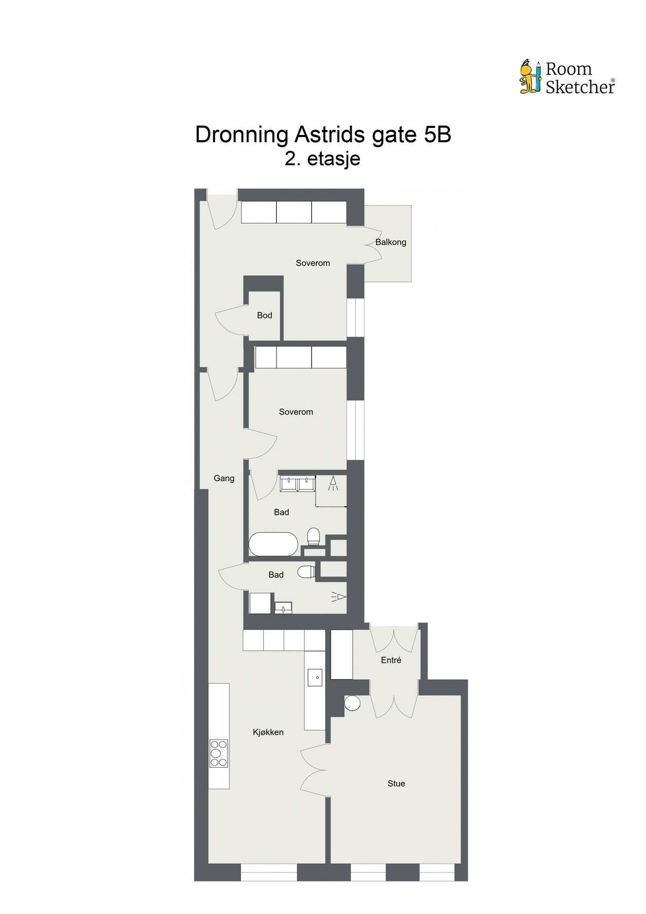 Planskisse. Skissen er kun ment som illustrasjon og er ikke målbar. Galleribilde