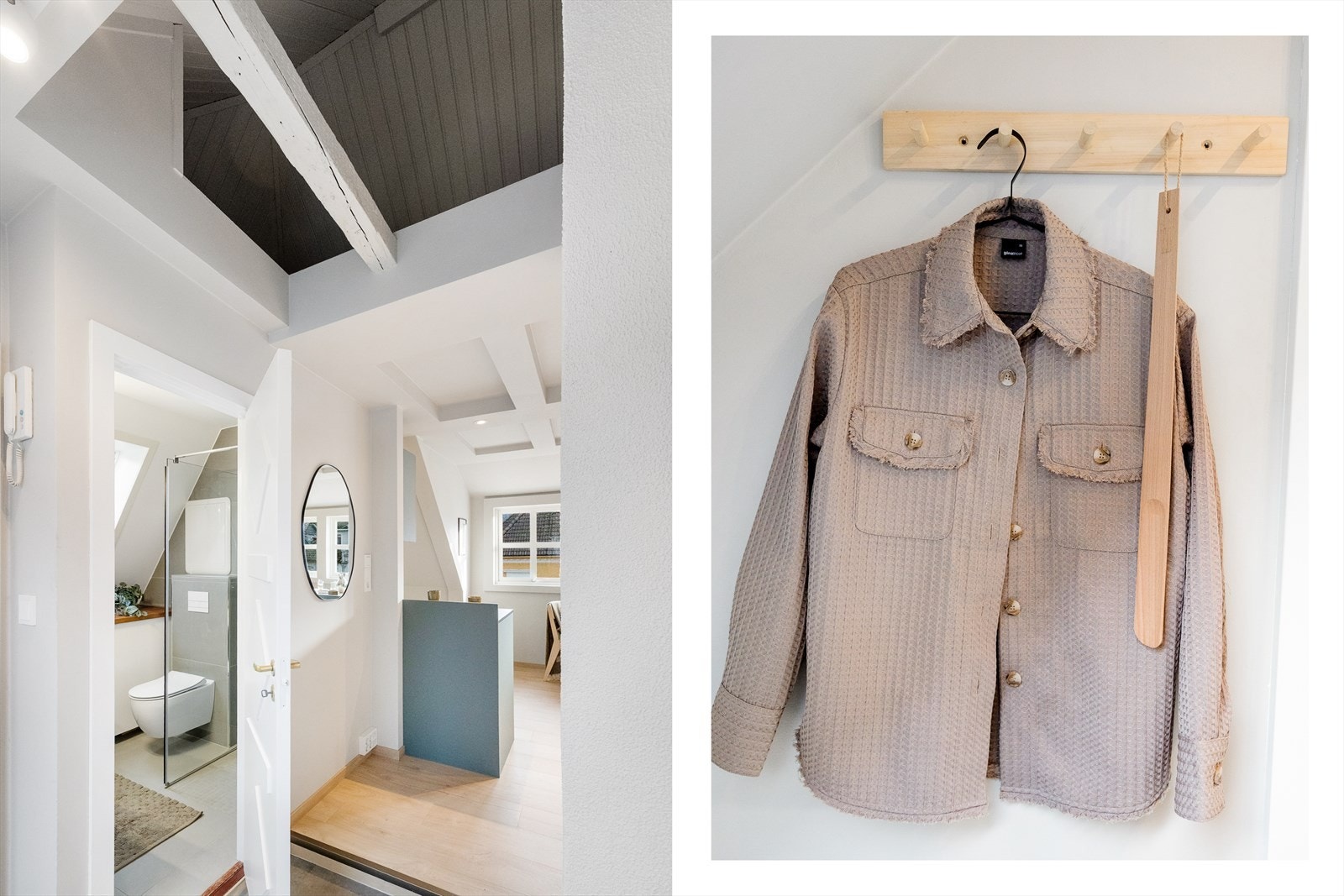 Fra gang og fra soverom er det tilgang til hems - fungerer utmerket som lagring Galleribilde