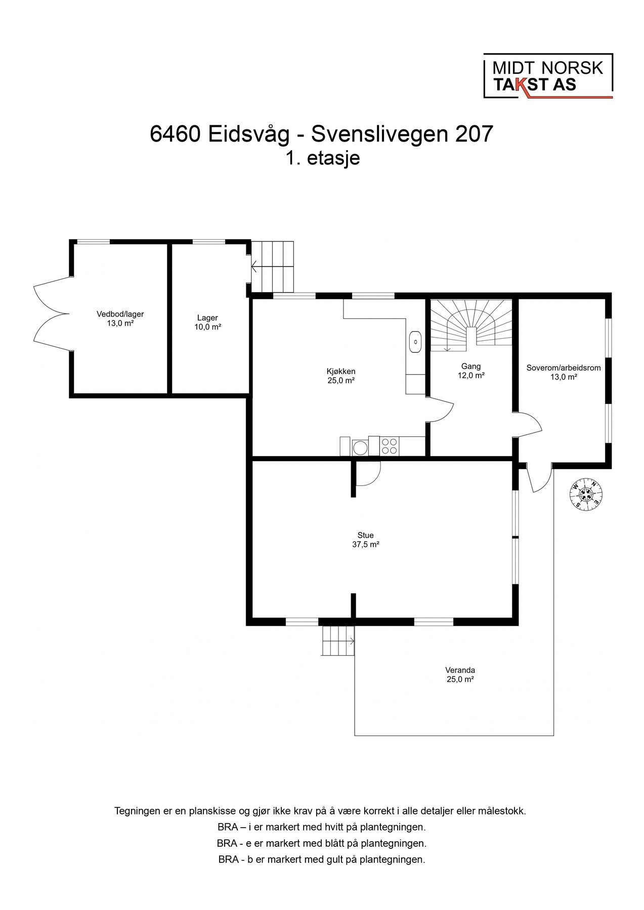 Planskisse 1. etasje Galleribilde