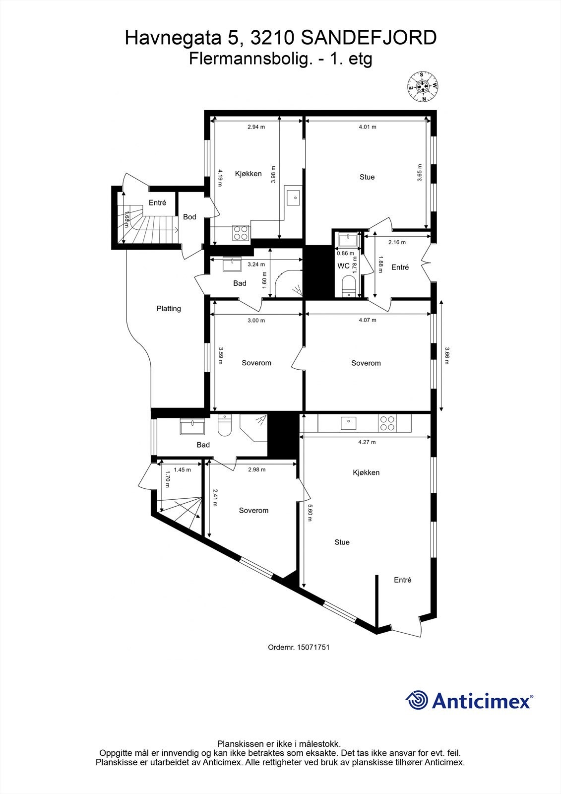 Plantegning 1. etg Galleribilde