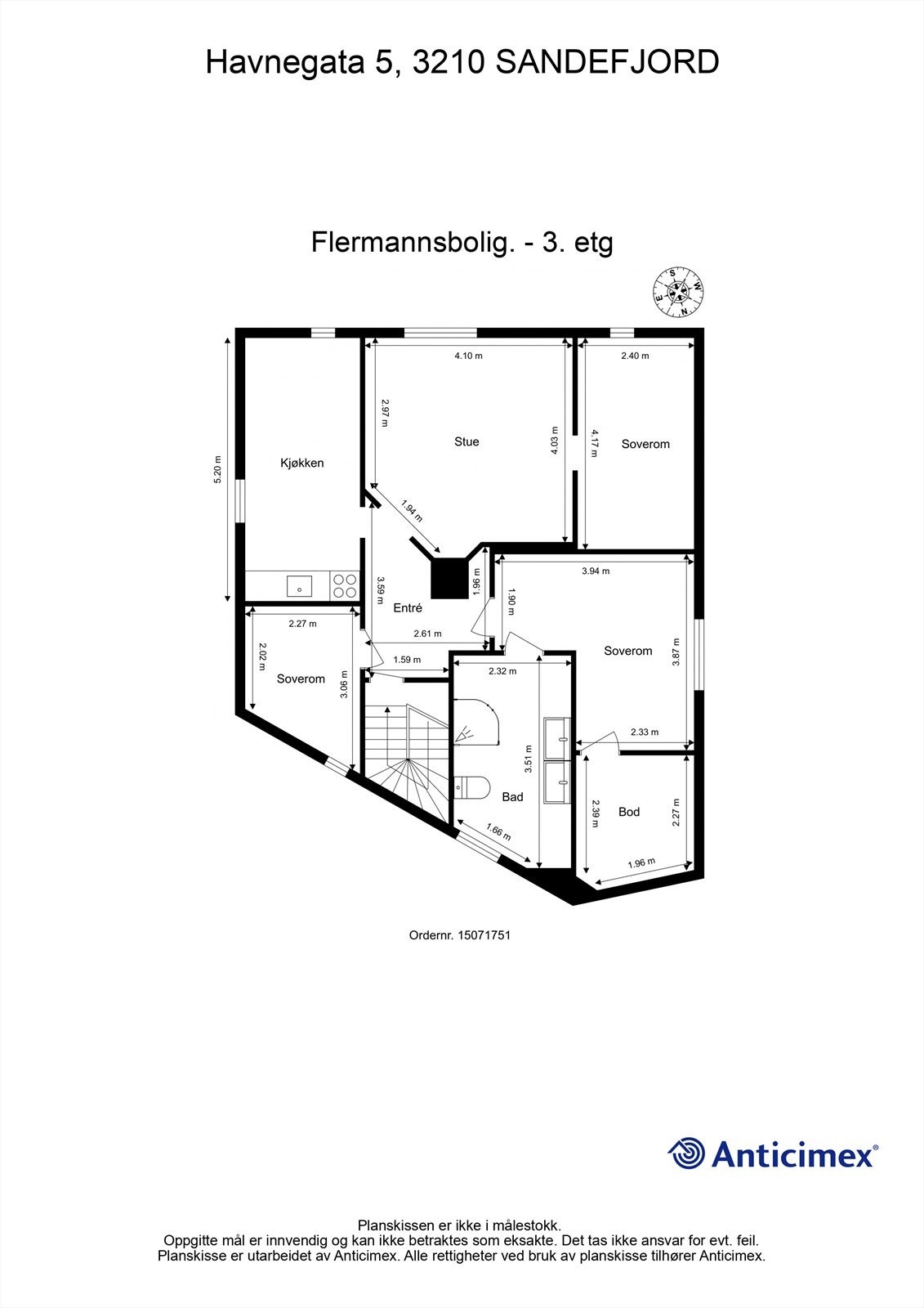 Plantegning 3. etg Galleribilde