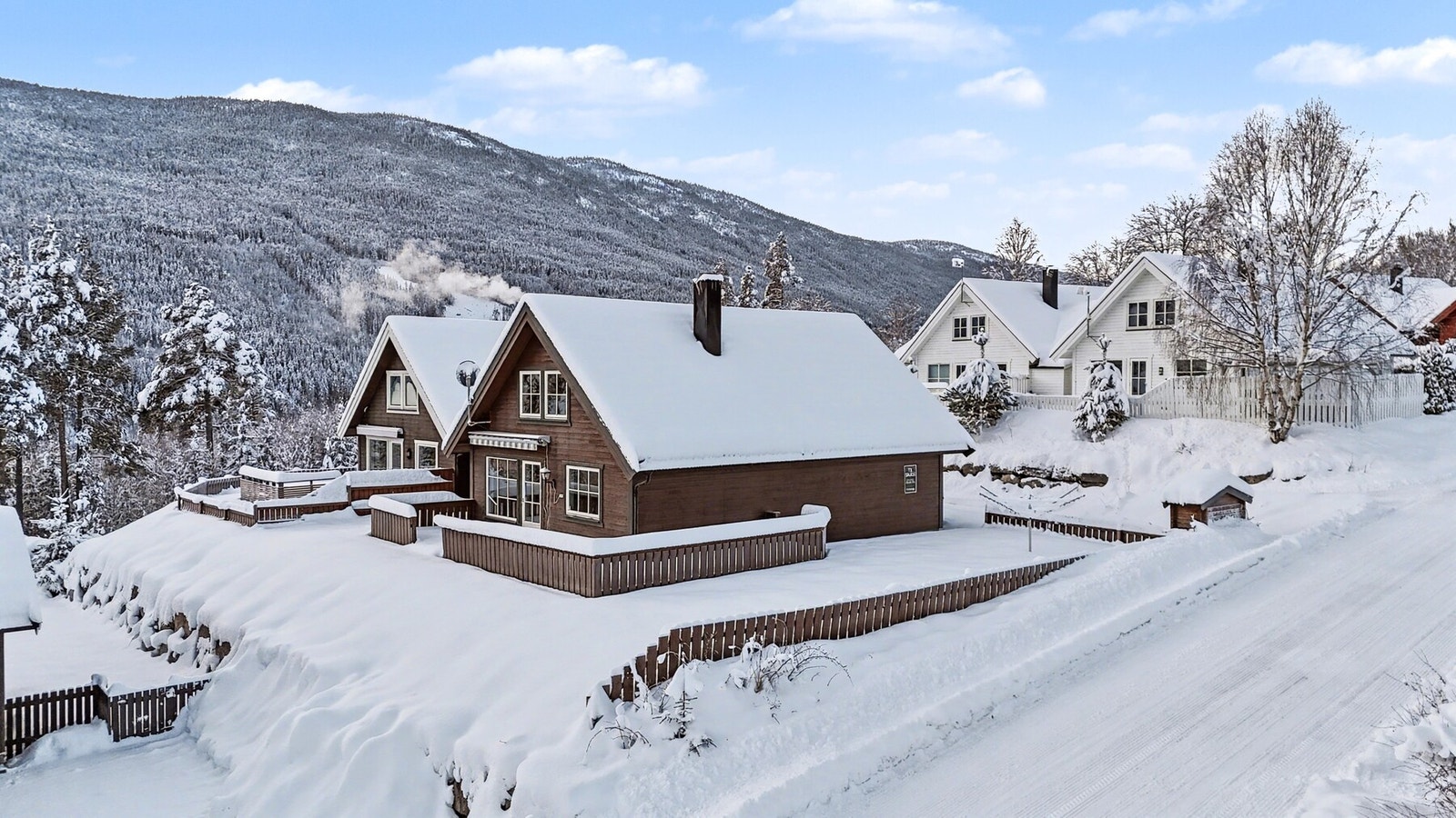 Tomannsbolig med garasje mellom enhetene. Galleribilde