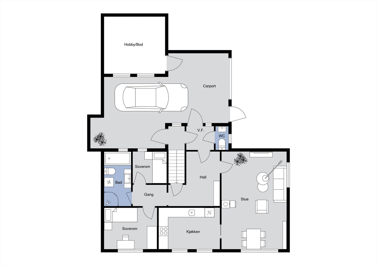 Planløsning 1. etasje Galleribilde