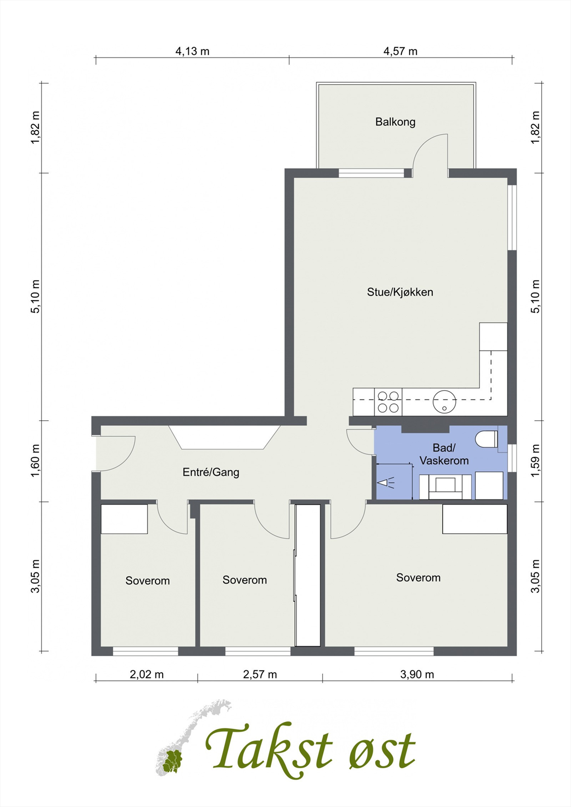 Plantegning Eiksveien 59 - 1.etg. H0103 Galleribilde