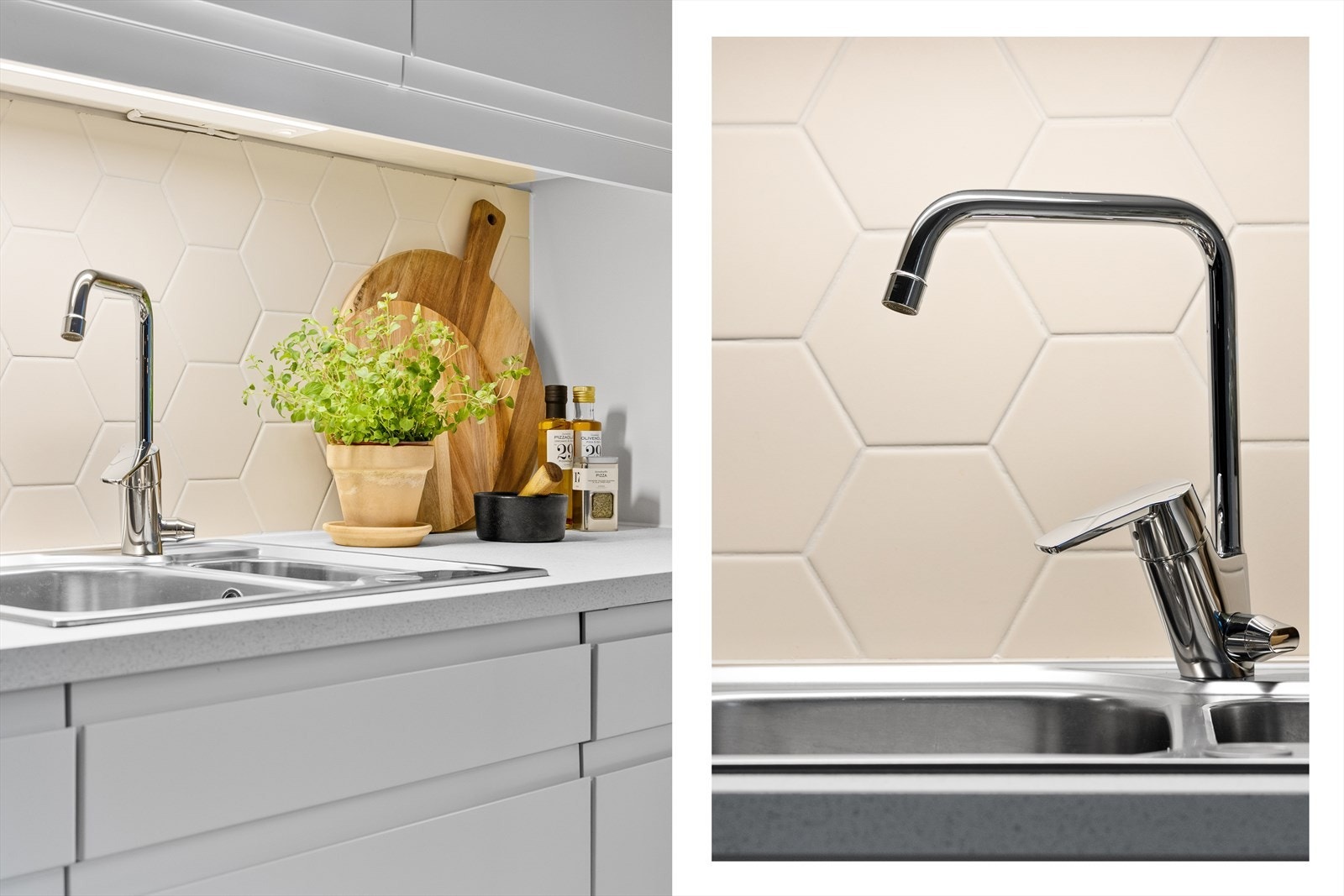 Kjøkkeninnredningen er levert av Norema med hvitevarer levert fra Siemens. Galleribilde