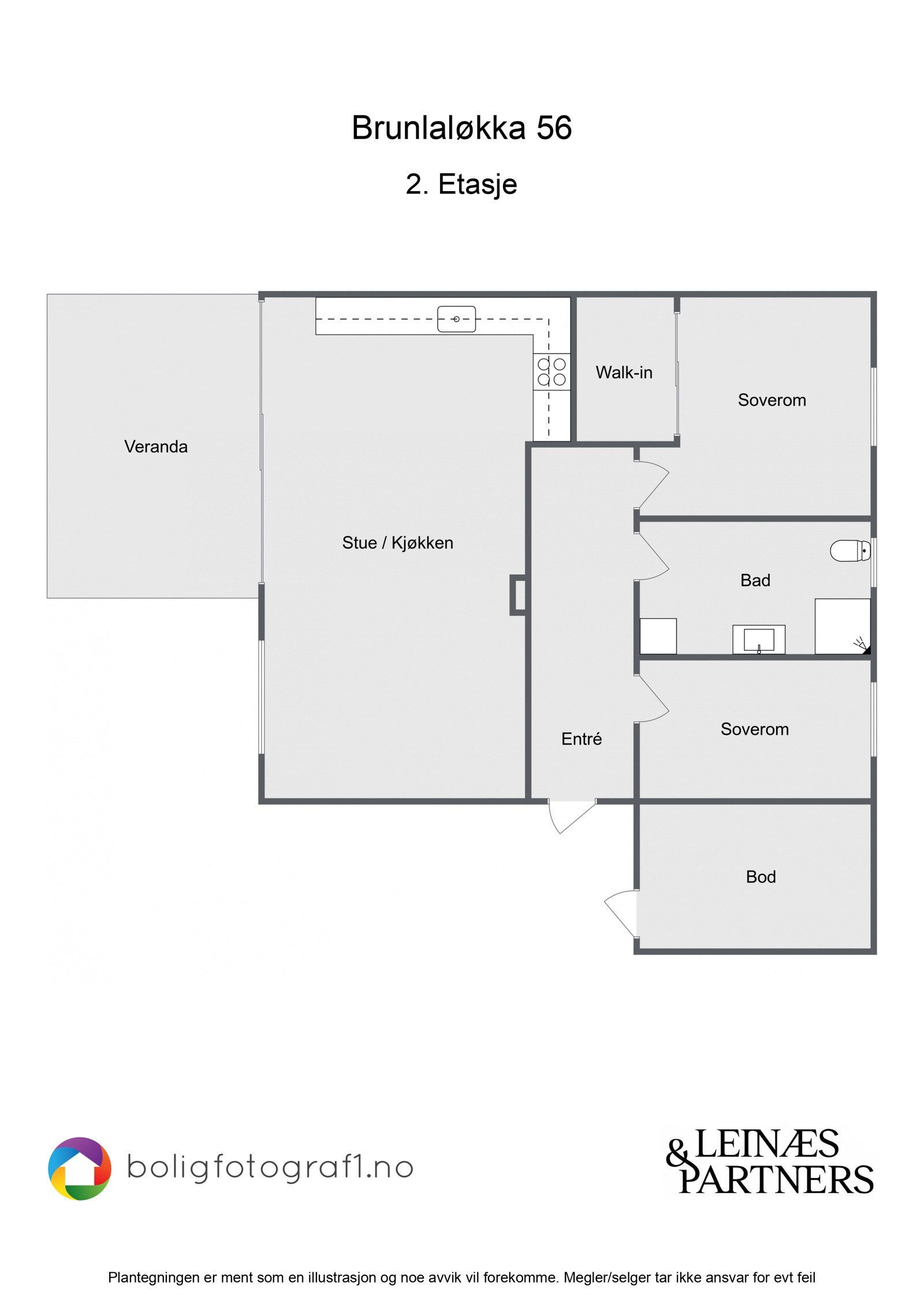i starter med plantegningen slik at du får orientert deg i leiligheten. Galleribilde