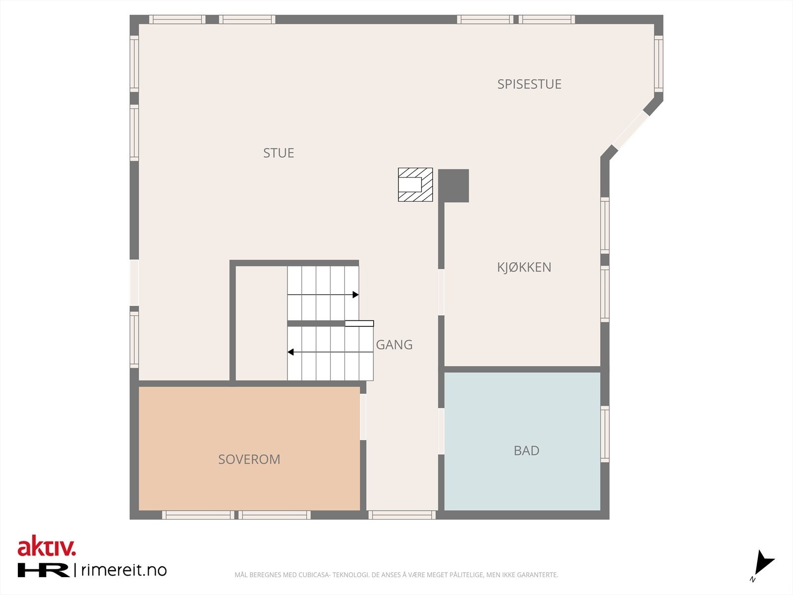 Plantegning hovedetasje. Galleribilde