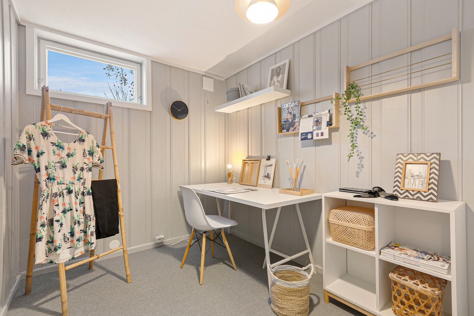 Dette rommet er en del av tidligere hobbyrommet, og er delt og benyttes i dag som treningsrom. Galleribilde