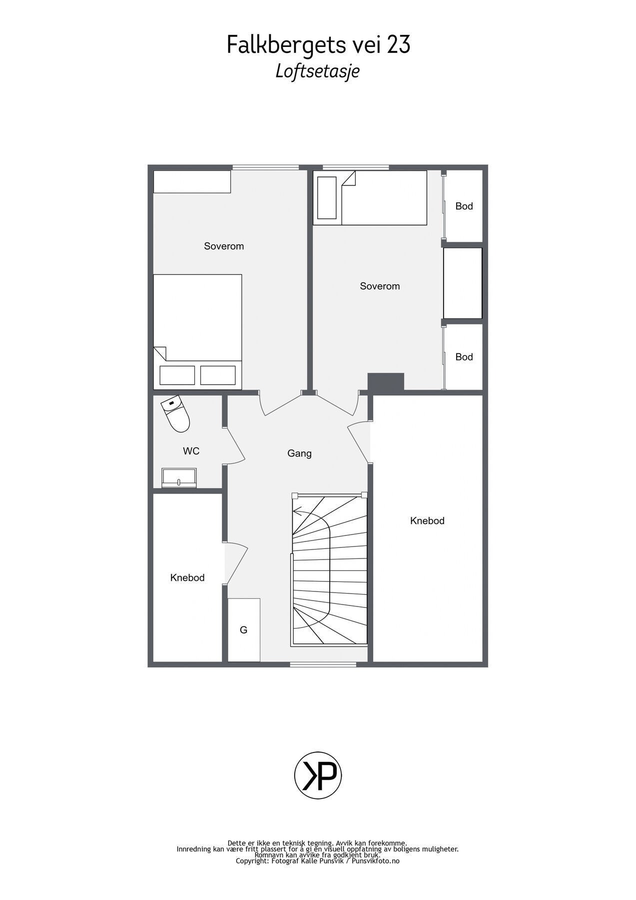 Plantegning loftsetasje Galleribilde