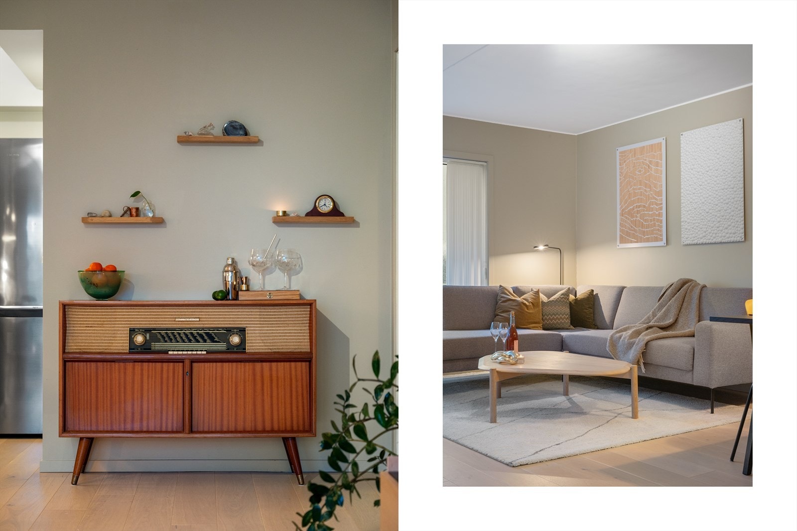 Leiligheten fremstår med et gjennomgående lyst og moderne fargevalg, som gir rikelig med lys og en luftig, innbydende romfølelse. Galleribilde