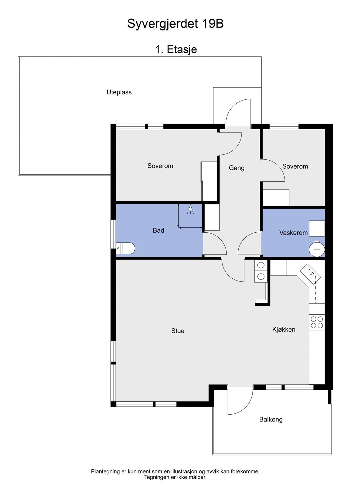 Målsatt plantegning Galleribilde