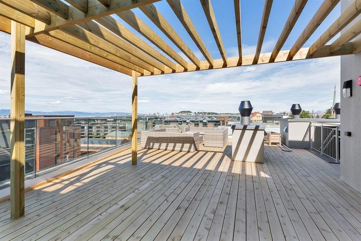 Bygget har også en herlig felles takterrasse hvor late sommerdager kan nytes! Galleribilde