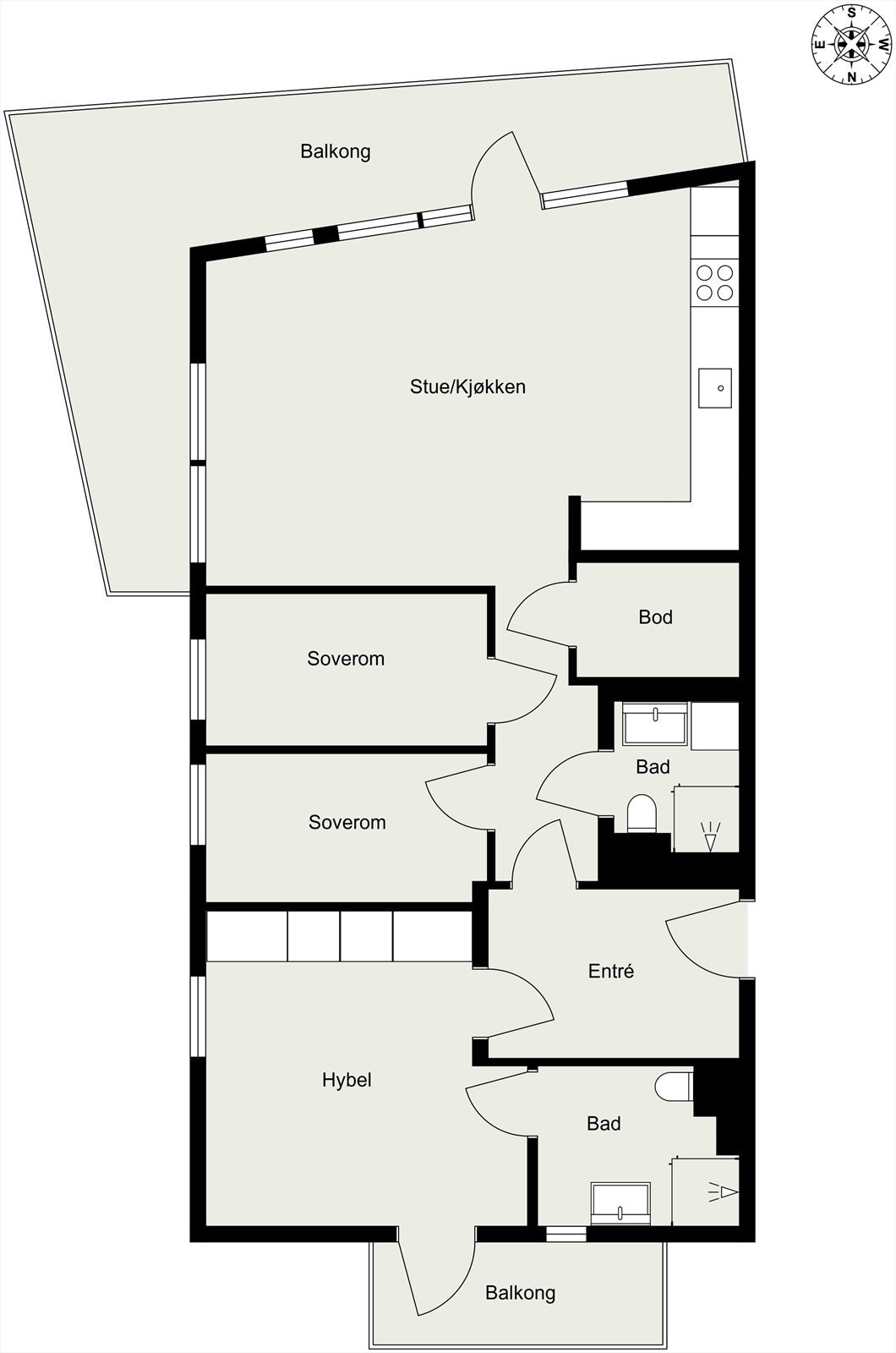 Alternativ plantegning. Det er tilrettelagt for etablering av hybel. Galleribilde