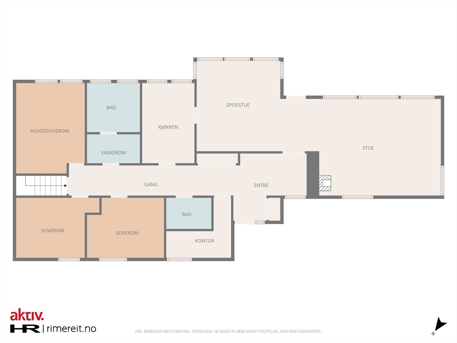 Plantegning hovedetasje. Galleribilde