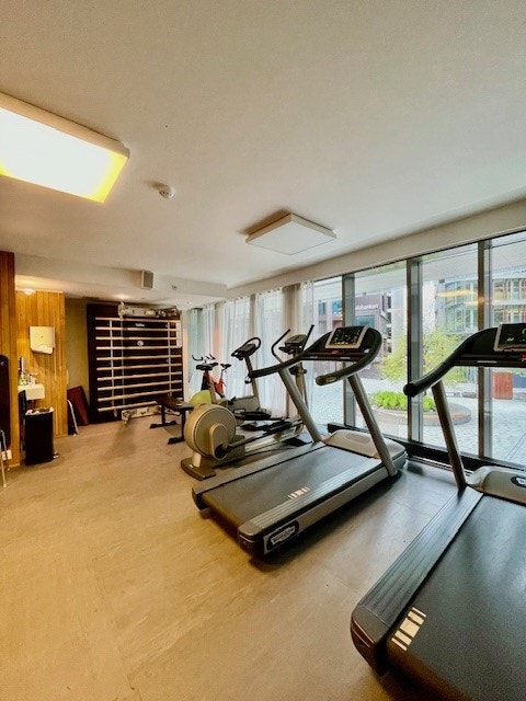 Treningsrom i bygget som kan benyttes av beboere. Galleribilde