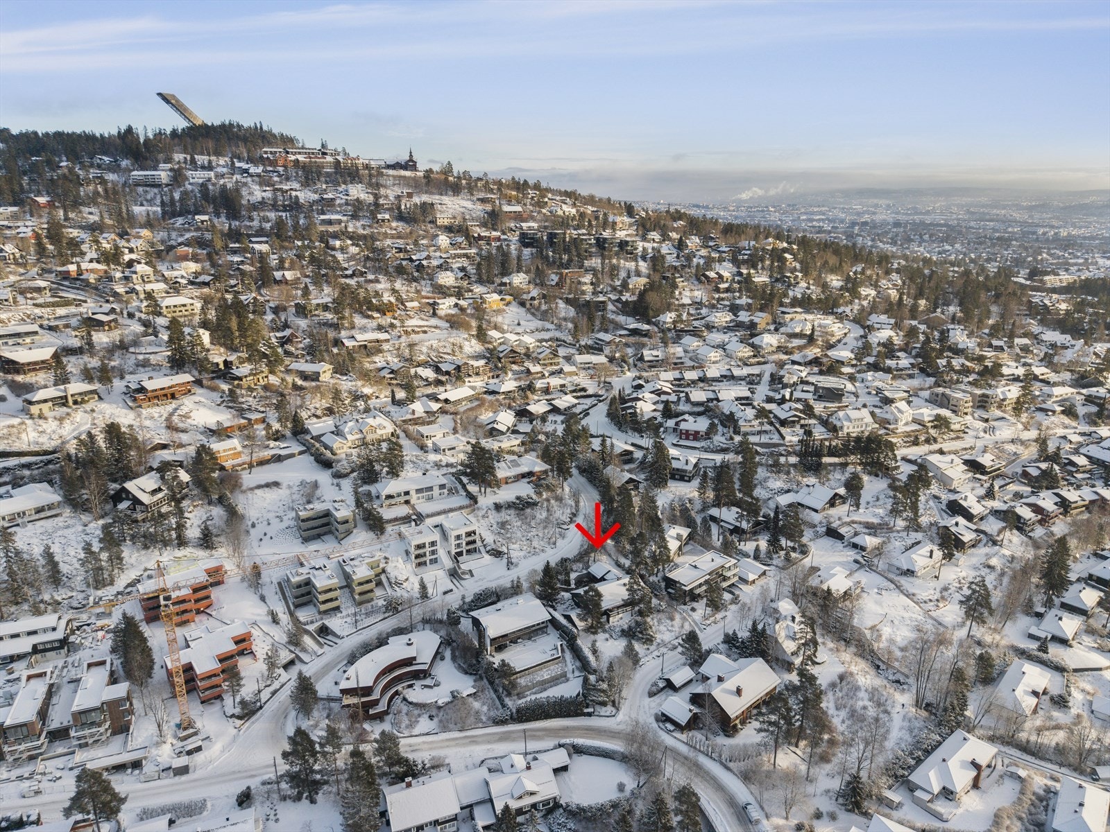 Populært og veletablert villaområde i Holmenkollåsen, rett ovenfor Bogstad Galleribilde