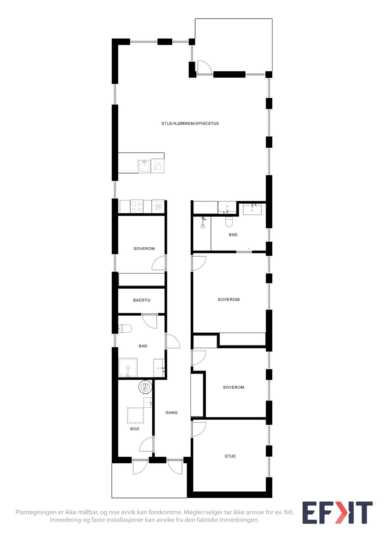 Plantegning hytte, Galleribilde
