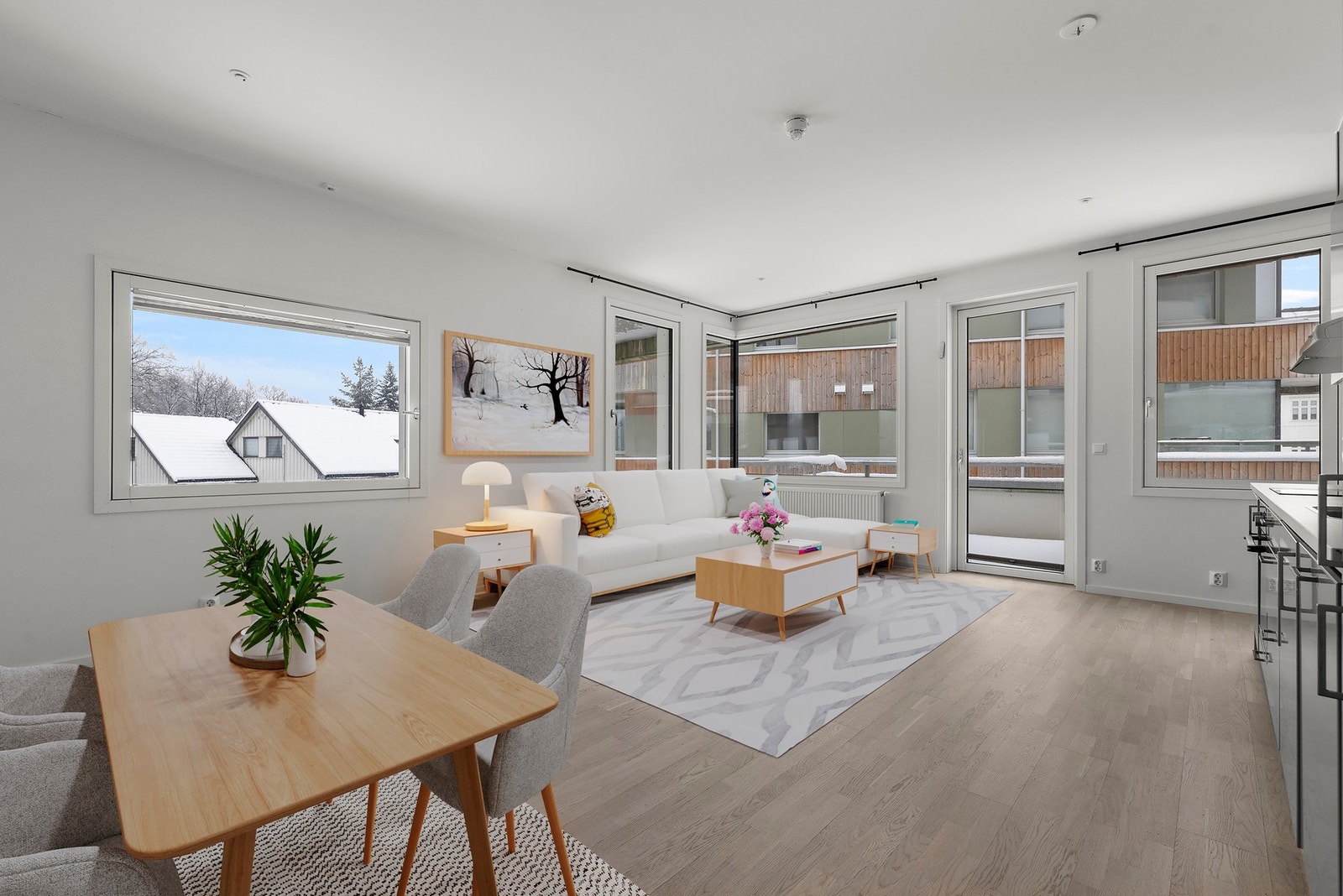 Velkommen til en lekker og moderne 3-roms fra 2021 (Digital styling). Foto Marika Mørkestøl Galleribilde