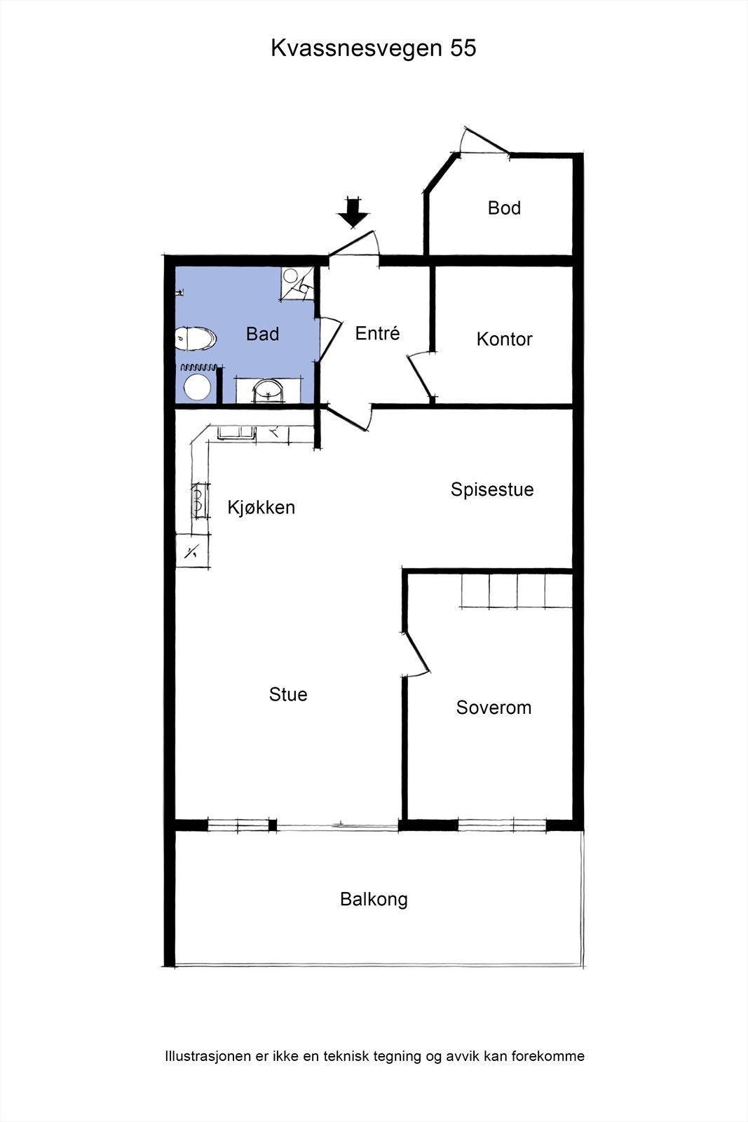 Plantegning av leiligheten. Galleribilde