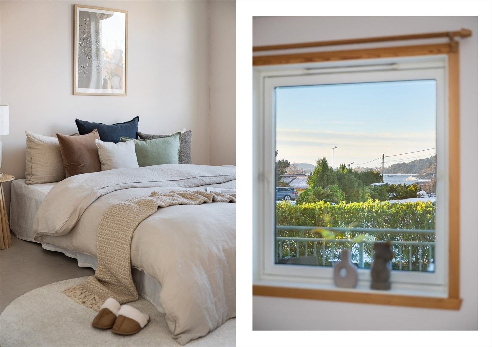 Soverommet byr på en flott utsikt, hvor man tidvis kan se hurtigbåten passere forbi. Galleribilde