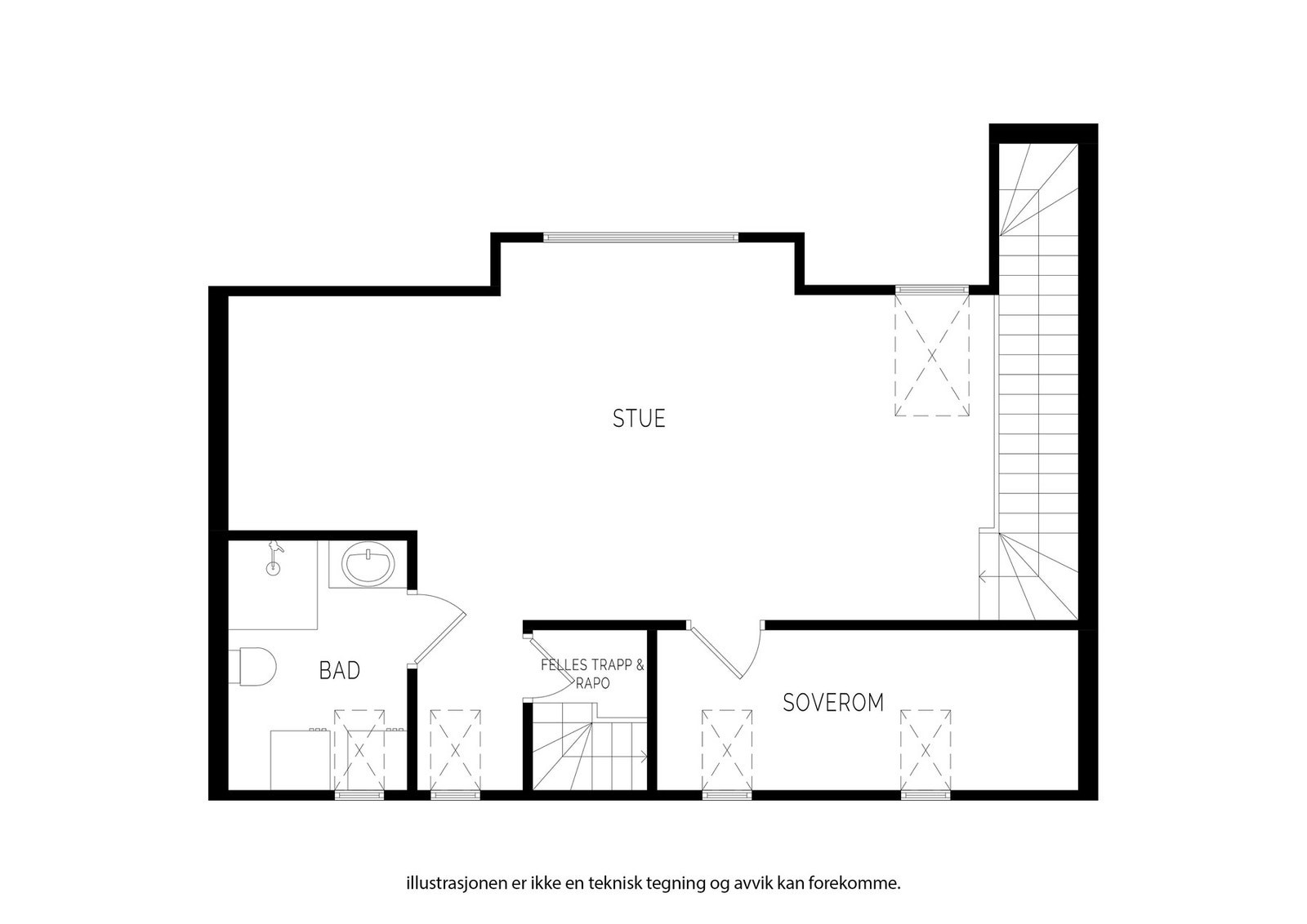 Planløsning loftsetasje. Galleribilde