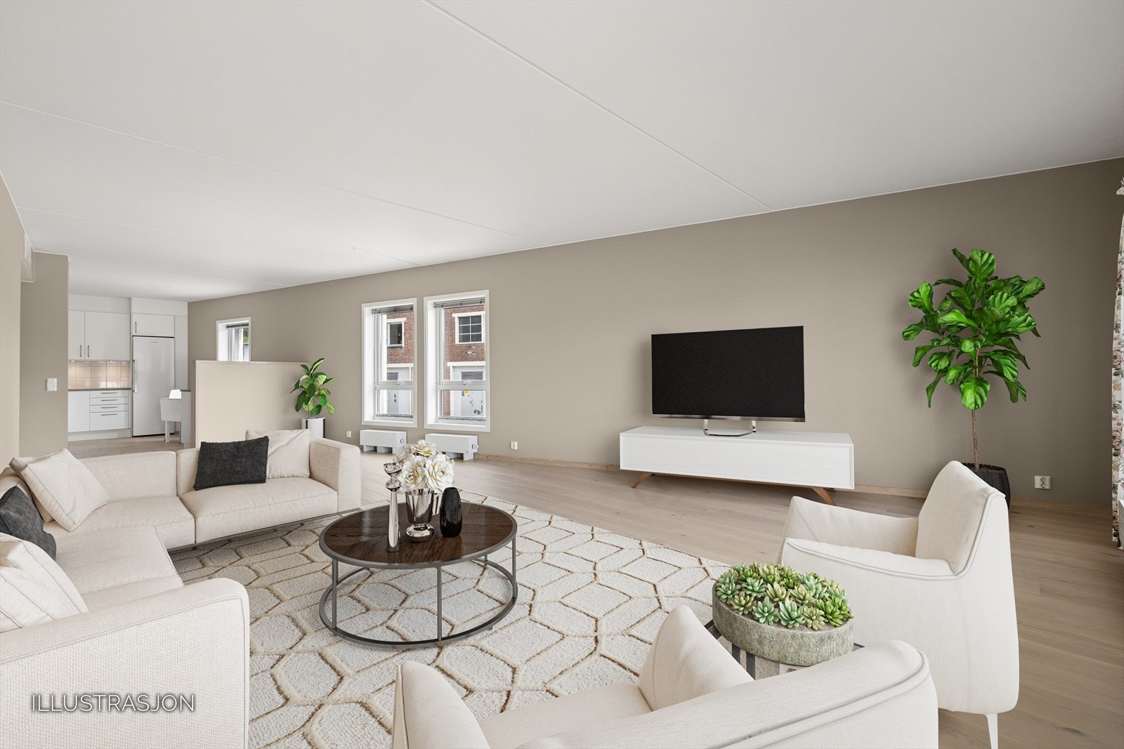 Eiendomsmegler Christine Sjødal presenterer Skoleveien 4. Fin endelelighet i høy 1.etasje. Enkel adkomst. Garasjeplass. Galleribilde