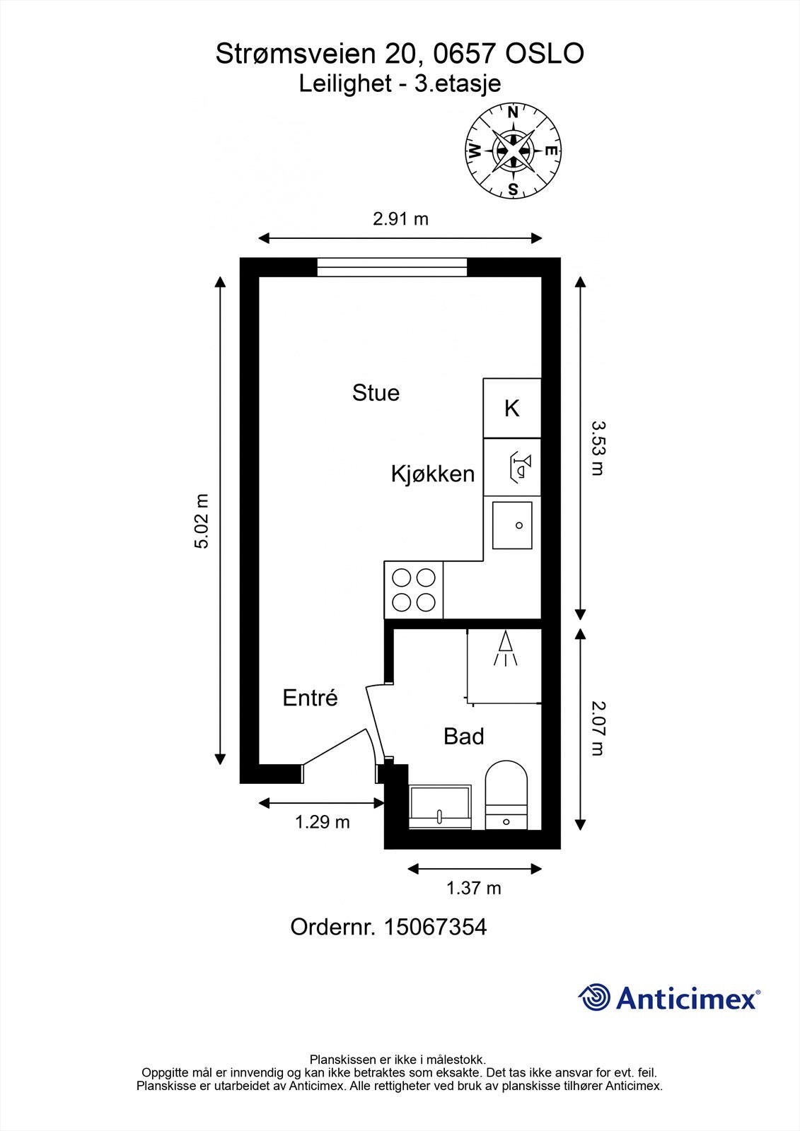 Plantegning 3. etasje Galleribilde