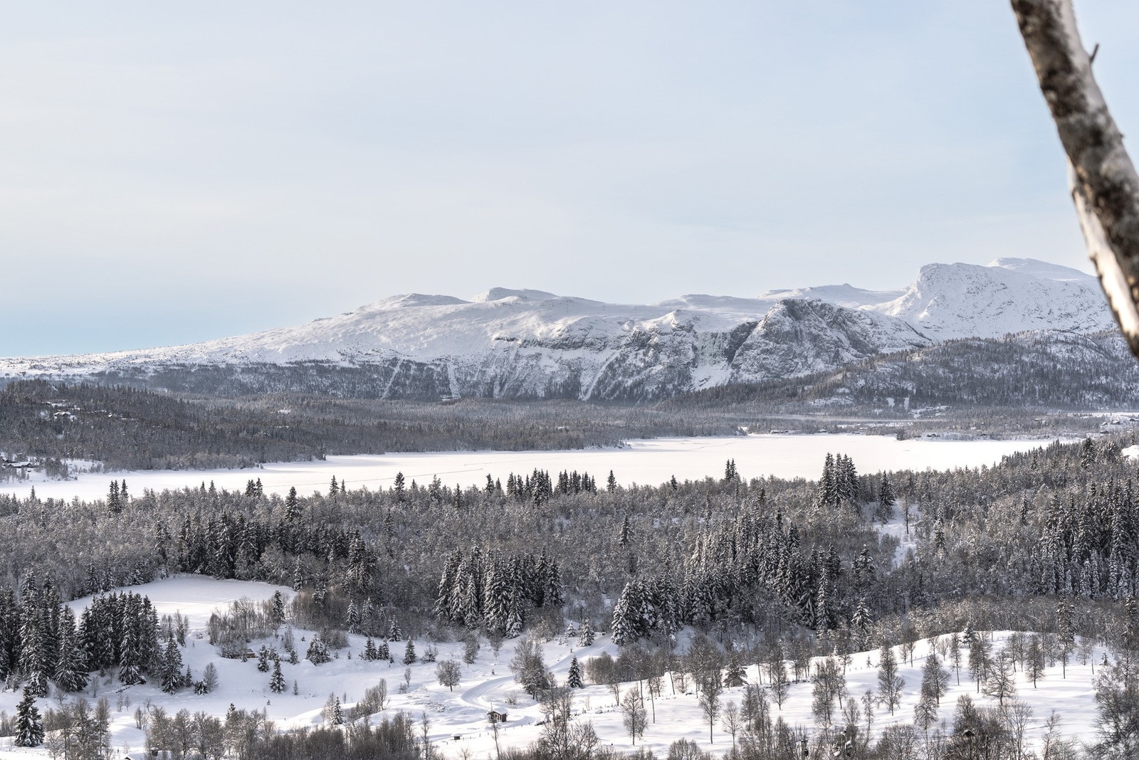 Utsikt også mot Storehorn, Veslehorn og Hydnefossen i det fjerne. Galleribilde