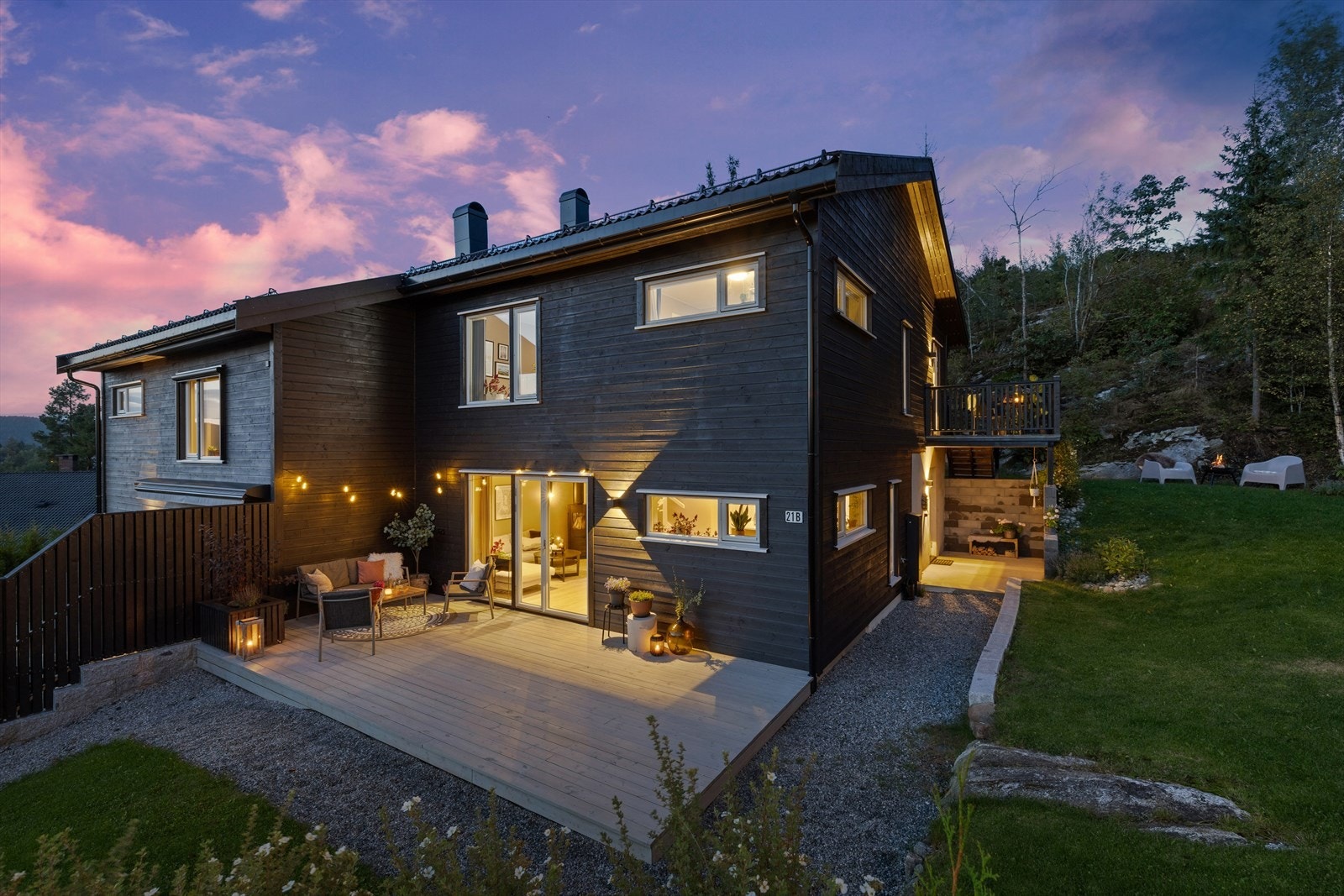 Kveldsstemning på Vinterbro Terrasse 21B Galleribilde