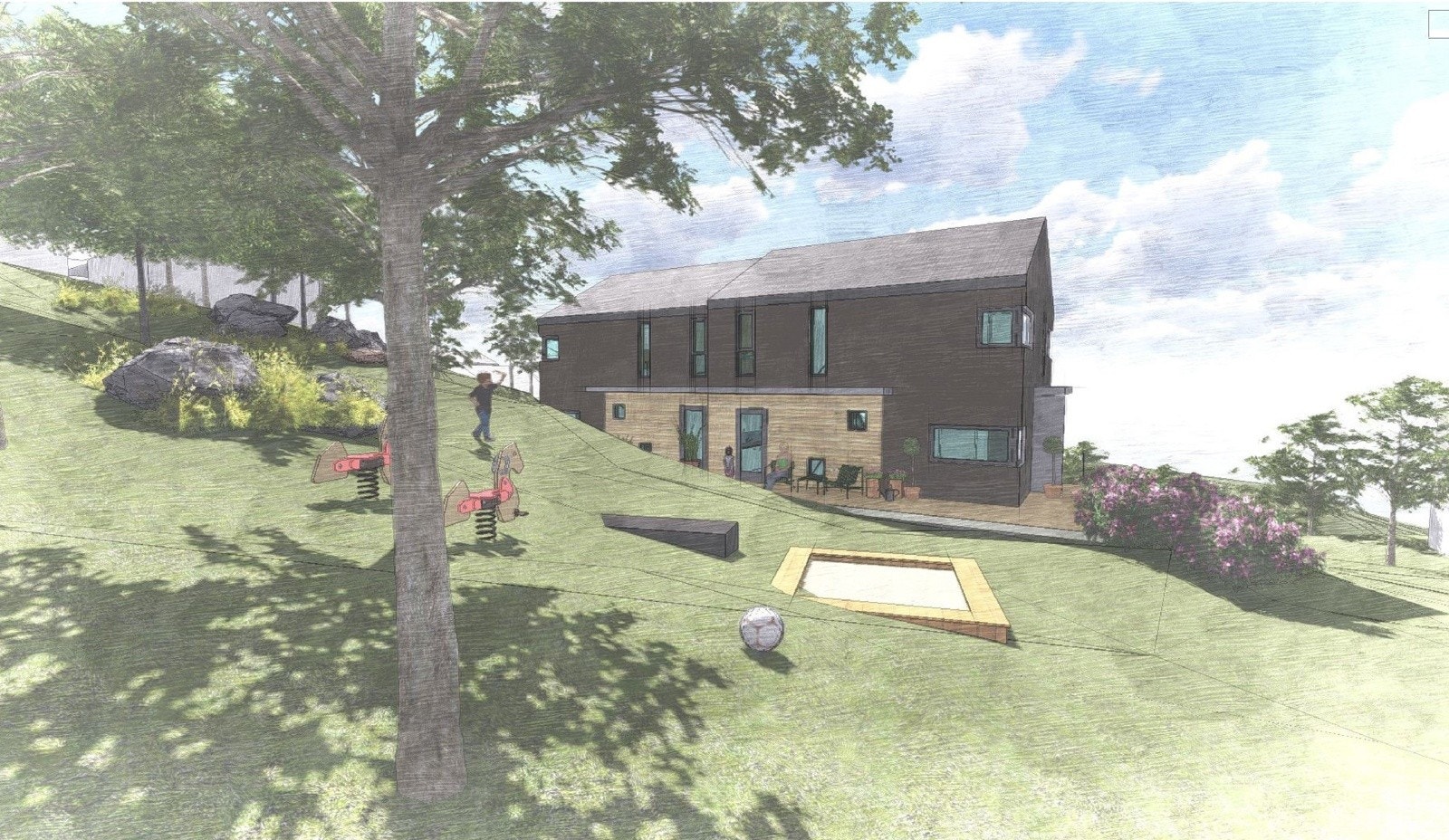 Cæsarbakken 5 - Perspektiv fra nord Galleribilde