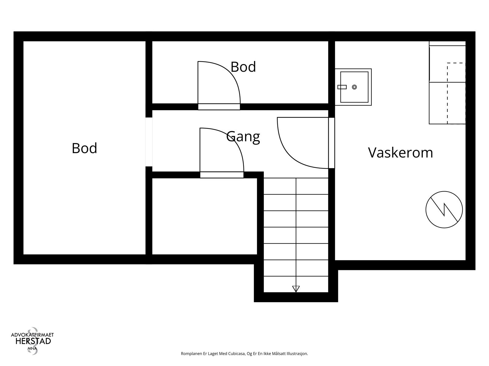 Planskisse kjeller - ikke målsatt illustrasjon Galleribilde