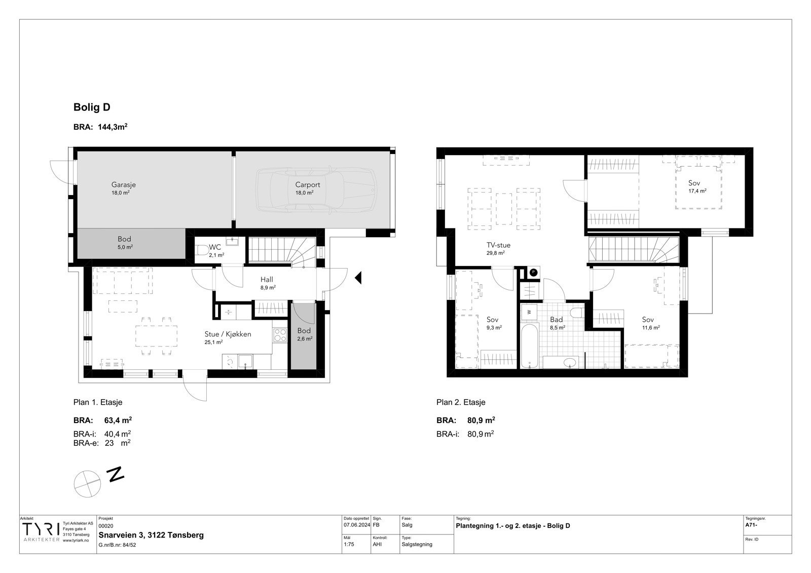 Plantegning, Bolig D Galleribilde