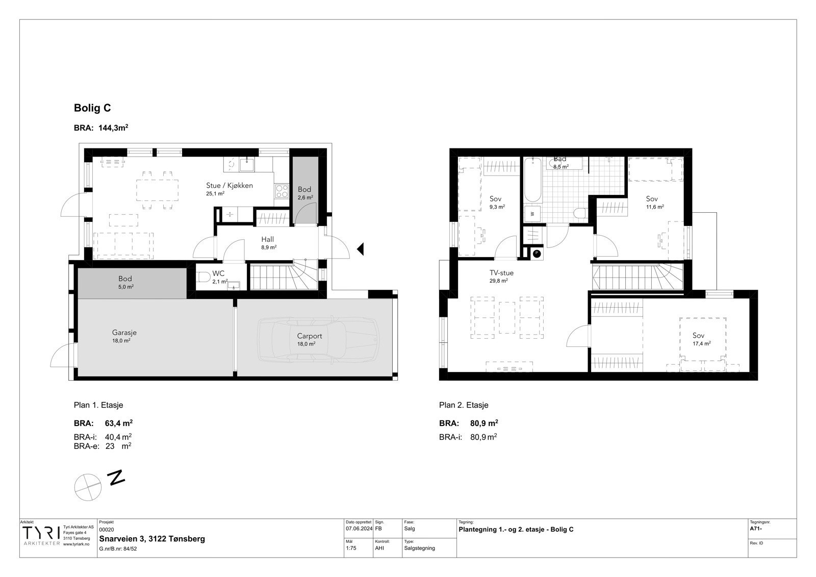 Plantegning, Bolig C Galleribilde