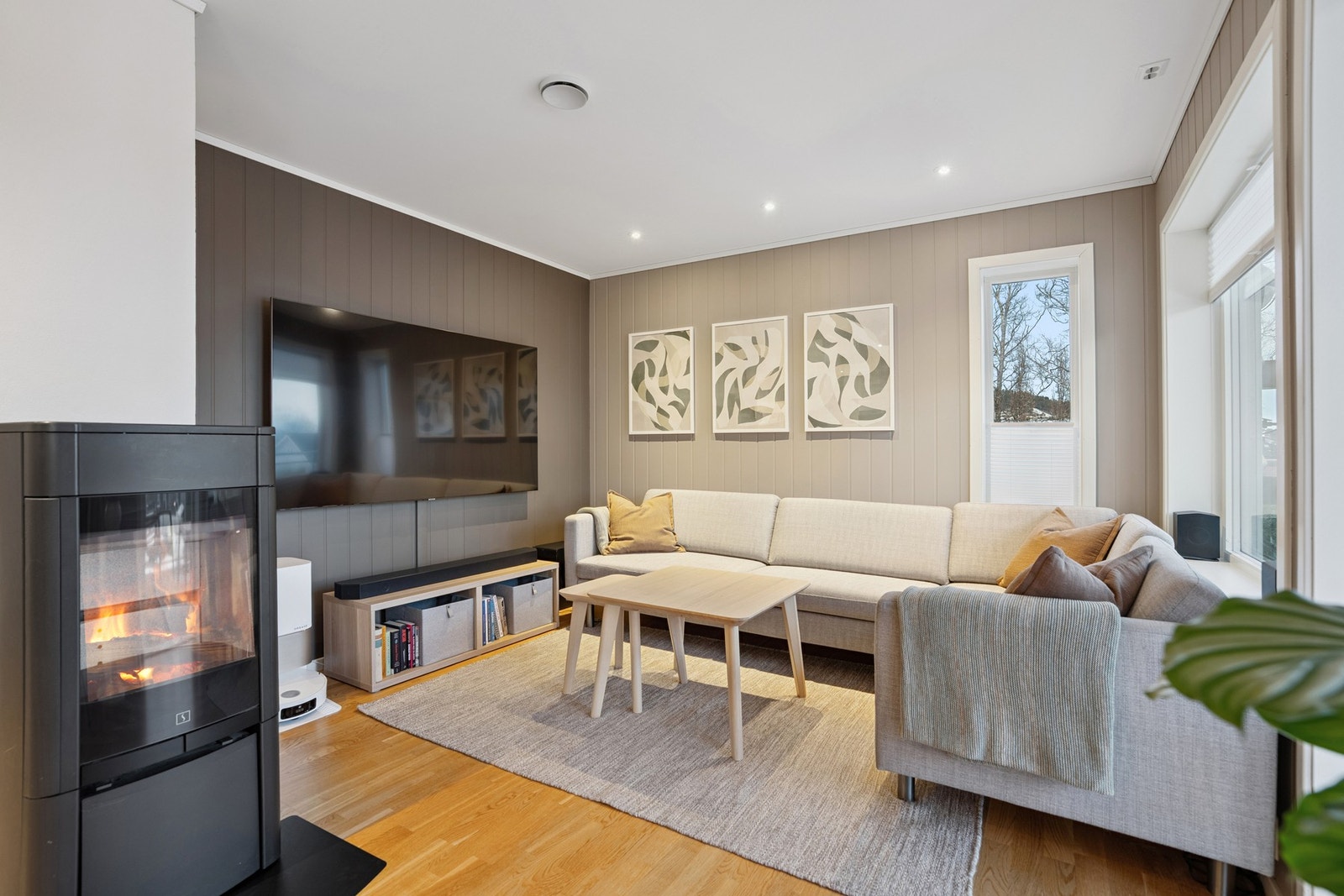 Tv-stue. Vedovn sikrer varme og hygge! Galleribilde