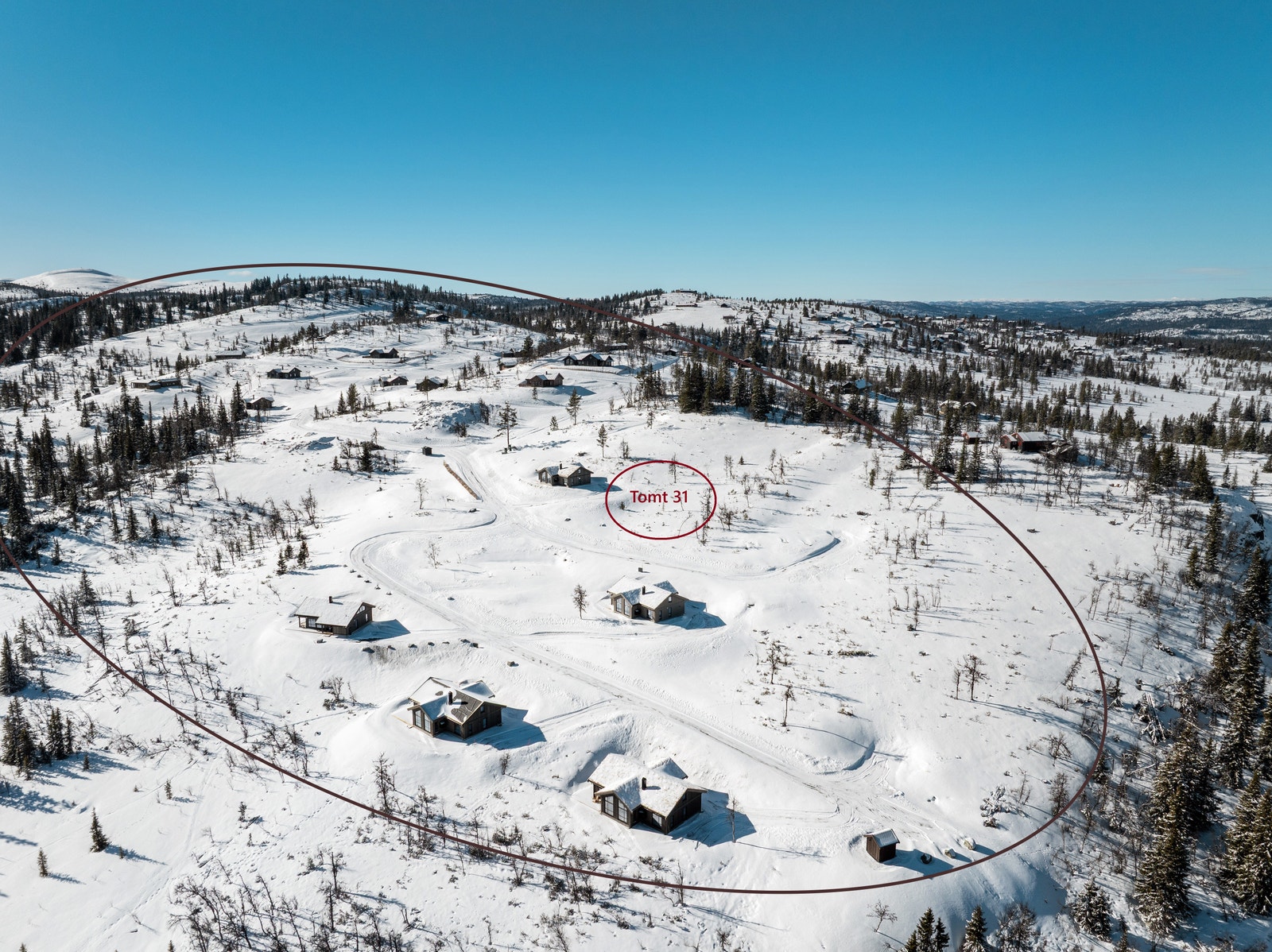 Tomt 31 ligger 1000 moh. med flott utsikt blant annet rett inn i snaufjellet Galleribilde